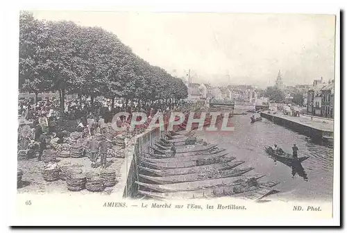 Amiens Cartes postales Le marche sur l&#39eau les Hortillons (reproduction)