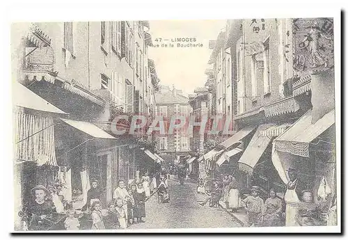 Limoges Cartes postales Rue de la boucherie (reproduction)