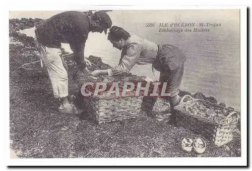 Ile d&#39Oleron Cartes postales St Trojan Emballage des huitres (reproduction)