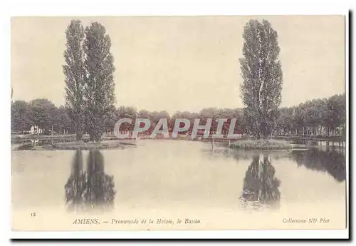 Amiens Cartes postales Promenade de la Hotoie le bassin