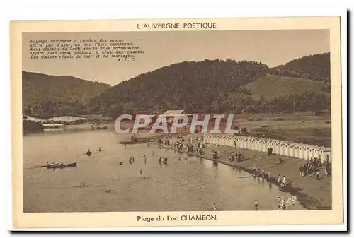 L&#39auvergne poetique Ansichtskarte AK Plage du lac Chambon