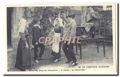 Le Limousin illustre Cartes postales La bourree limousine 4eme figure la ritournelle