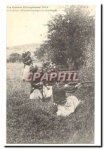 La guerre europeene 1914 Ansichtskarte AK Sur le front zouaves deployes en tirailleurs