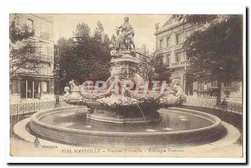 Marseille Cartes postales Fontaine Estrangin (au dos flamme Exposition coloniale de Marseille Avril Novembre 192