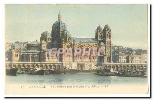 Marseille Cartes postales La cathedrale prise de la jetee de la Joliette