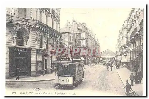 Orleans Cartes postales La rue de la republique (tramway) (reproduction)