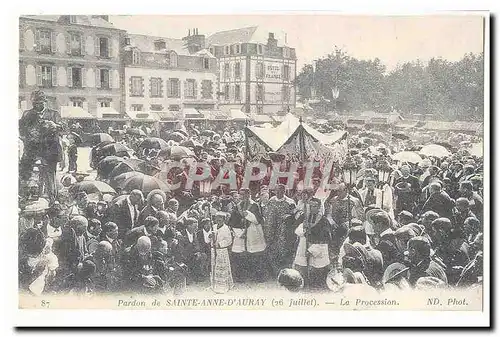 Cartes postales PArdon de Sainte Anne d&#39Auray (26 juillet) La procession (reproduction)