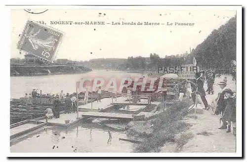 Nogent sur MArne Cartes postales Les bords de Marne Le passeur (reproduction)