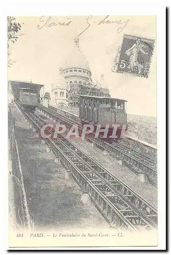 Paris Cartes postales Le funiculaire du Sacre Coeur (reproduction)