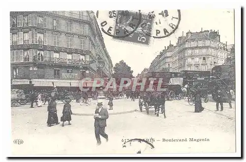 Paris Cartes postales Boulevard Margenta (autobus) (reproduction)