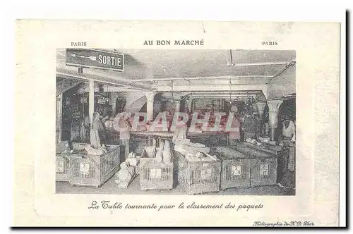 Au bon Marche Ansichtskarte AK La table tournante pour le classement des paquets (magasin) (reproduction)