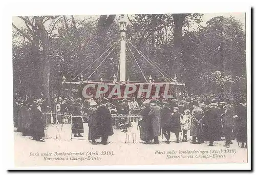 Cartes postales paris under Bombardement (april 1918) Champs Elysees (reproduction)