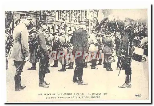 Ansichtskarte AK Les fetes de la victoire a Paris 14 juillet 1919 Les trois marechaux Petain Foch Joffre (reprodu