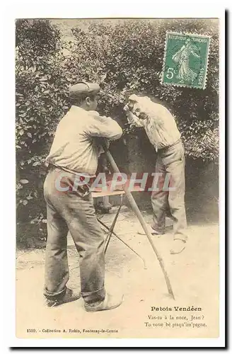 Patois vendeen Cartes postales Vas tu a la noce Jean ? To voue be pisquim pegne TOP Vendee