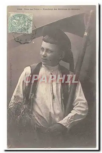 Dans les foins Cartes postales Faucheur des environs de Quimper TOP