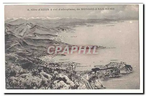 Cote d'Azur a vole d'aeroplane de Monaco a San Remo