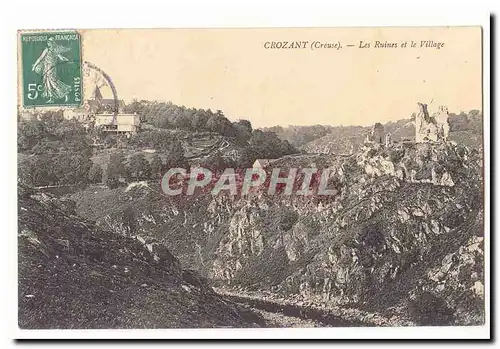 Creuse Crozant Ansichtskarte AK Les ruines et le village