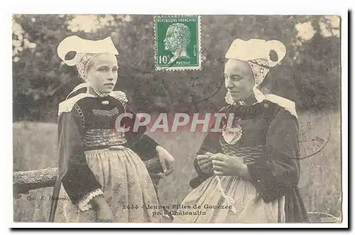 Cartes postales Jeunes filles de Gouezec pres Chateaudin