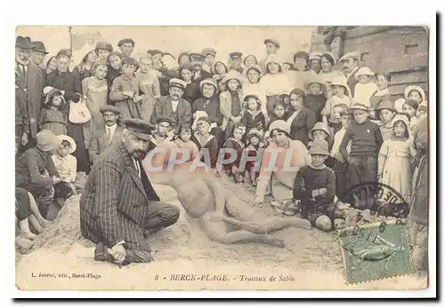 Berck Plage Cartes postales Travaux de sable (tres animee)