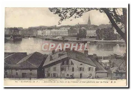 Bayonne Ansichtskarte AK Jonction de la Nive et de l&#39Adour et vue generale sur la ville