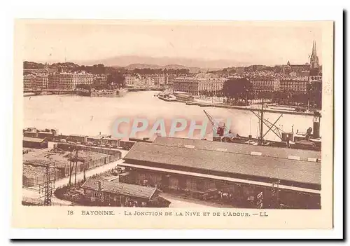 Bayonne Ansichtskarte AK La jonction de la Nive et de l&#39Adour (bateau)