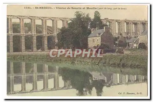 Saint Brieuc Ansichtskarte AK Viaduc de Souzin et Moulin (300m de long 40m de haut)