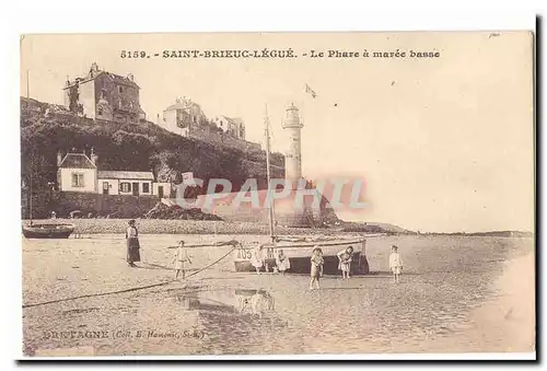 Saint Brieuc Legue Cartes postales Le phare a maree basse (animee enfants)