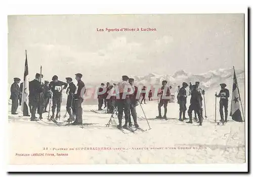 Les sports d&#39hiver a Luchon Cartes postales Plateau de Superbagneres (1800m) Avant le depart d&#39une course