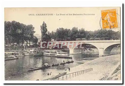 Charenton Cartes postales Le pont et les bateaux parisiens