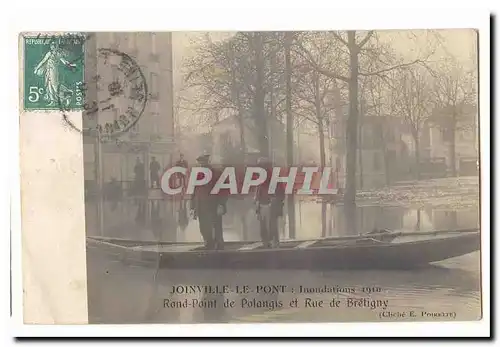 Joinville le pont Cartes postales Inondations 1910 Rond point de Polangis et rue de Bretigny