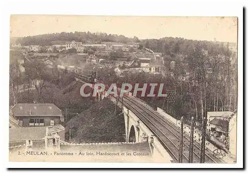 Meulan Cartes postales Panorama Au loin Hardricourt et les Coteaux (train)