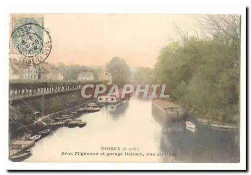 Poissy Cartes postales Bras Migneaux et garage Delmez vus du pont