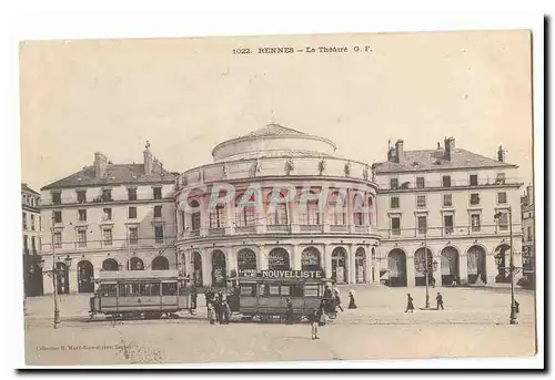 Rennes Ansichtskarte AK Le theatre (tramway)