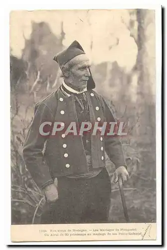 Ansichtskarte AK Nos vieux de Bretagne Les mariages de Plougastel Un aieul de 82 printemps au mariage de ses peti