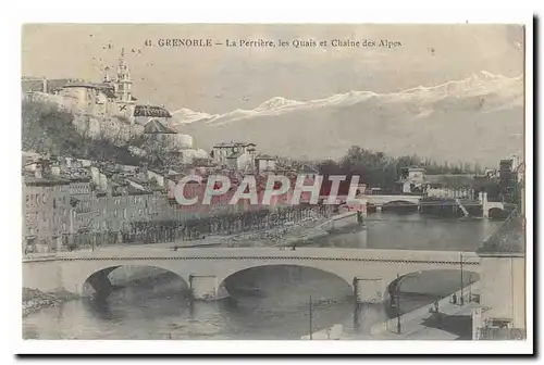 Grenoble Cartes postales La Perriere les quais et Chaine des Alpes