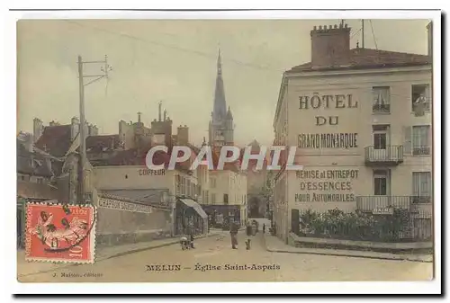 Melun Cartes postales Eglise Saint Aspais (Hotel du Grand Monarque coiffeur)