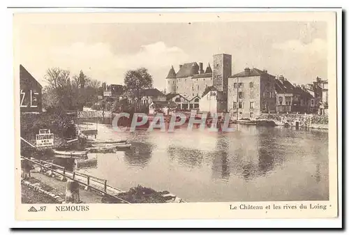 Nemours Cartes postales La chateau et les rives du Loing