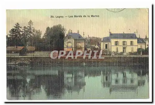 Lagny Cartes postales Les bords de la MArne (carte toilee rare)