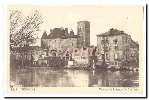 Nemours Cartes postales Vue sur le Loing et le chateau