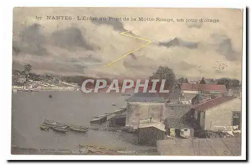 Nantes Cartes postales LErdre au pont de la Motte Rouge un jour d&#39orage