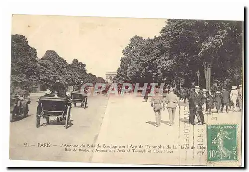 Paris Cartes postales L&#39avenue du Bois de Boulogne et l&#39arc de TRiomphe de la place de l&#39eToile