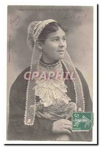 Artisane de Gourin Cartes postales Etude des coiffes de Bretagne