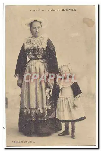 Ansichtskarte AK Femme et enfant de Chateaulin