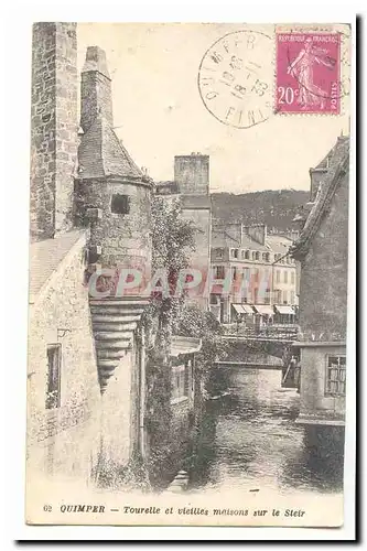 Quimper Ansichtskarte AK Tourelle et vieilles maisons sur le Steir