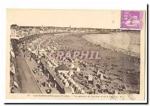 Les Sables d�Olonne Ansichtskarte AK Vue generale du Remblai et de la plage