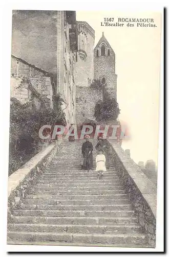 Rocamadour Ansichtskarte AK L&#39escalier des pelerins (animee)