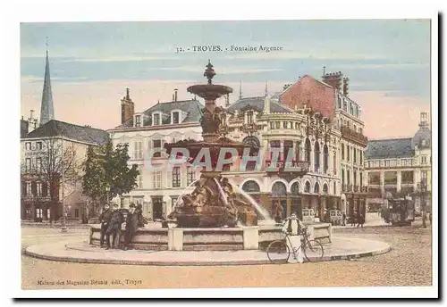 Troyes Ansichtskarte AK Fontaine Argence (animee cycliste)