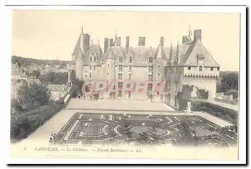 Langeais Cartes postales Le chateau Facade interieure