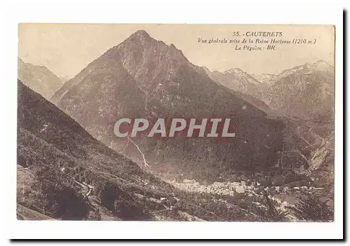 Cauterets Ansichtskarte AK Vue generale prise de la reine Hortense (1210m) Le Peguere