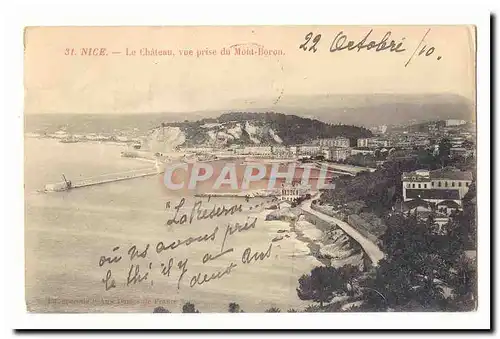 Nice Cartes postales Le chateau vue prise du Mont Boron